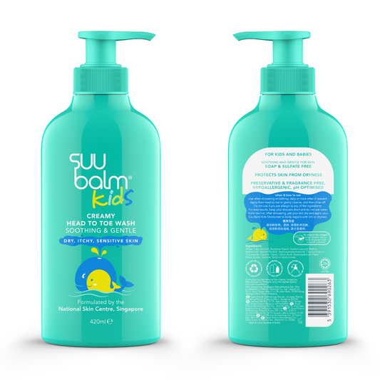 Suu Balm Kids Creamy Head to Toe Wash (Soothing & Gentle)