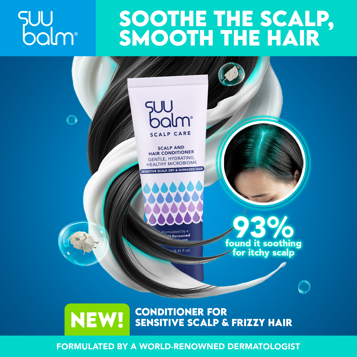 Suu Balm Scalp Care Scalp and Hair Conditioner 250mL Gentle, Hydrating, Healthy Microbiome